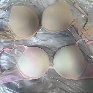 PINK Victoria's Secret Nude and Light Pink Push-Up Bras